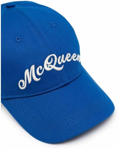Gorra con bordado Alexander Mcqueen azul