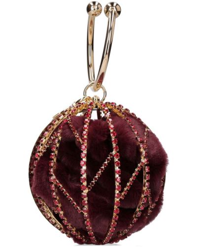 Кожа чанта тип „портмоне“ с кристали Rosantica червено