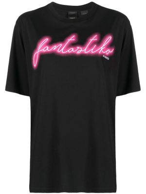 Памучна тениска Pinko черно