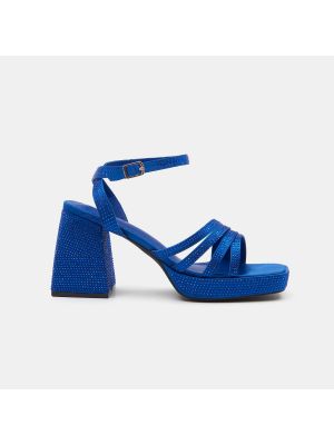 Sandály na podpatku na širokém podpatku Sinsay modré