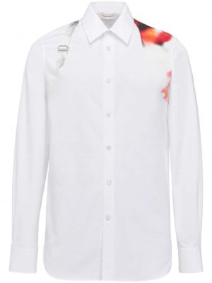 Риза на цветя с принт Alexander Mcqueen бяло
