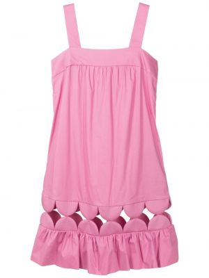 Bavlněné plážové šaty bez rukávů relaxed fit Adriana Degreas - růžová