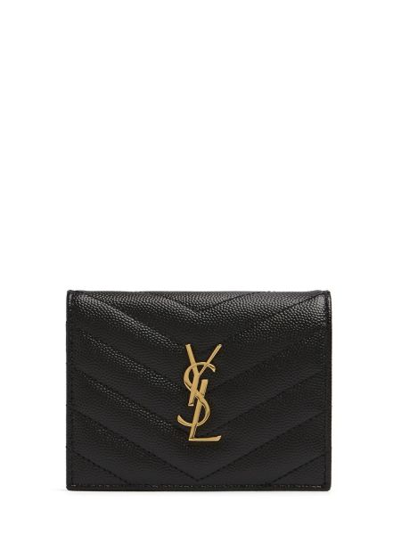 Skinn kortholder Saint Laurent svart