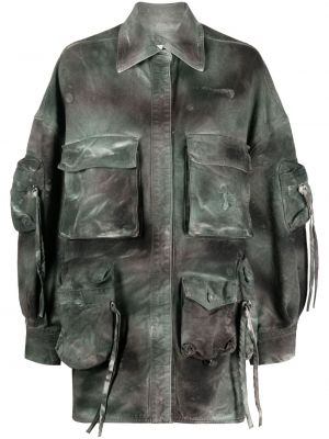 Traper jakna s izlizanim efektom The Attico zelena