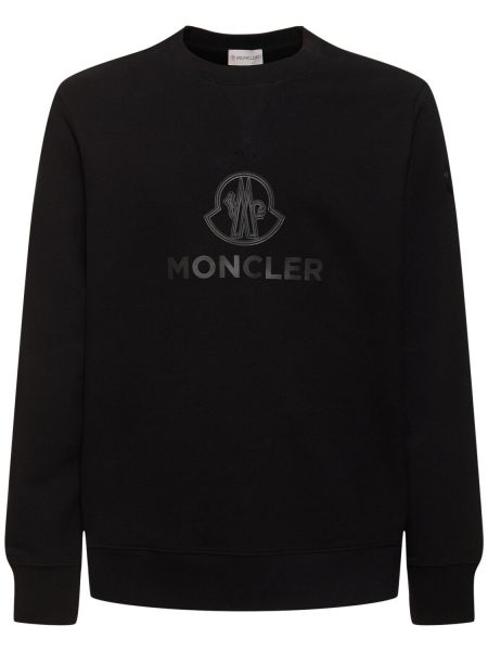 Pamuklu kaşmir sweatshirt Moncler siyah