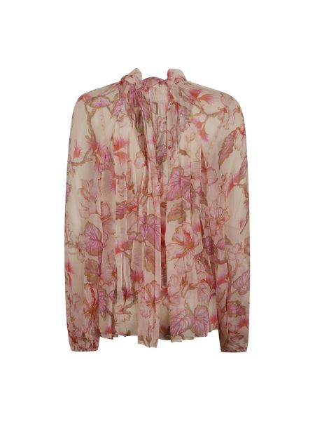 Blusa de flores con estampado Zimmermann rosa