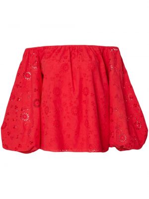Bombažna bluza Carolina Herrera rdeča