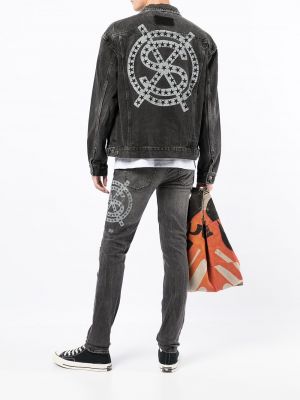 Jeansjacke mit print Ksubi schwarz