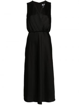 Σατέν midi φούστα με λαιμόκοψη v Dkny μαύρο
