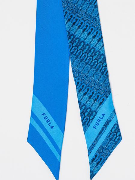 Шелковый шарф с принтом Furla синий