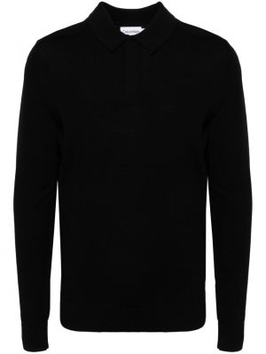 Поло тениска бродирана Calvin Klein черно