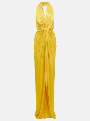 Sukienka długa drapowana Costarellos żółta