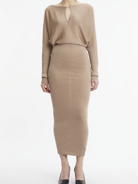 Приталенное платье Calvin Klein коричневое