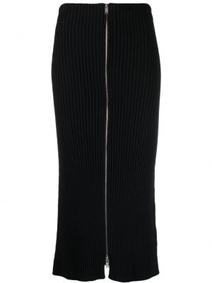 Pletená puzdrová sukňa na zips Jil Sander čierna