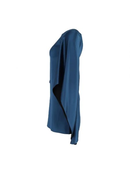 Jedwabna sukienka retro Yves Saint Laurent Vintage niebieska