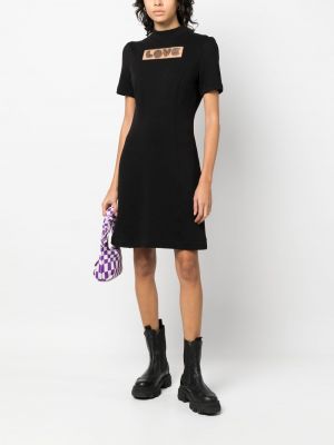 Mini šaty s potiskem Love Moschino černé