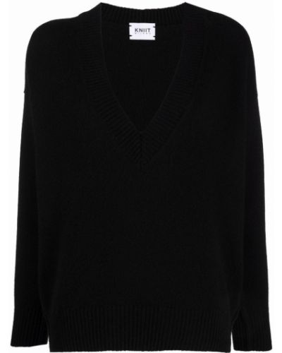 Jersey de cachemir con escote v Kniit Milano negro