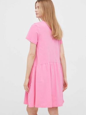 Oversized bavlněné mini šaty Rich & Royal růžové
