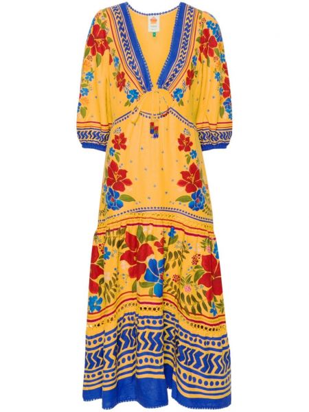 Maksi haljina s cvjetnim printom Farm Rio žuta