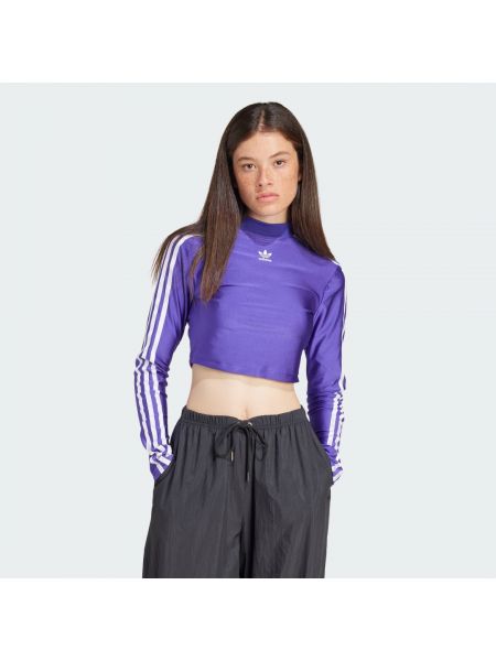 Koszulka w paski Adidas fioletowa