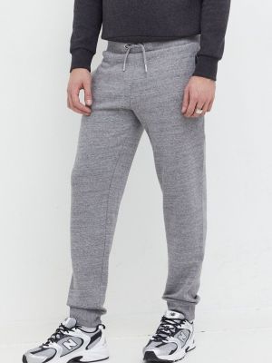 Melanžové sportovní kalhoty Superdry šedé