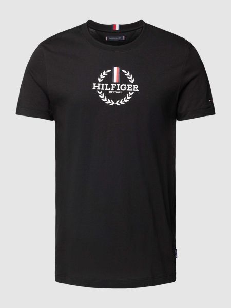 Koszulka slim fit Tommy Hilfiger czarna