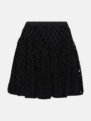 Vlněné mini sukně s vysokým pasem Alaã¯a černé