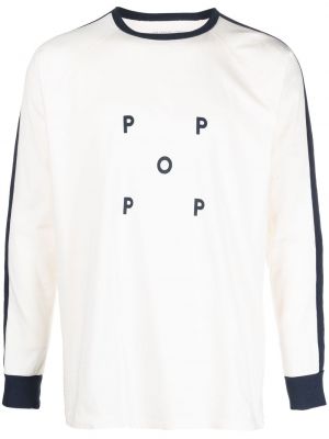 Тениска с принт Pop Trading Company бяло