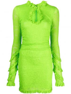 Krajkové koktejlové šaty Msgm zelené