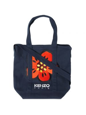 Синяя сумка в цветочек Kenzo