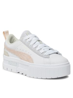 Sneakerși din piele cu platformă Puma alb