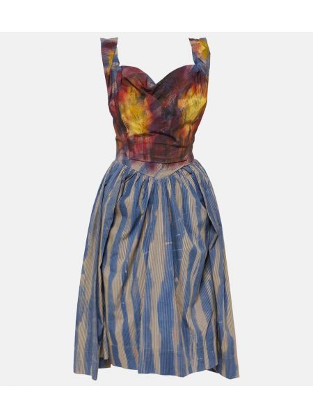 Pruhované bavlnené midi šaty Vivienne Westwood