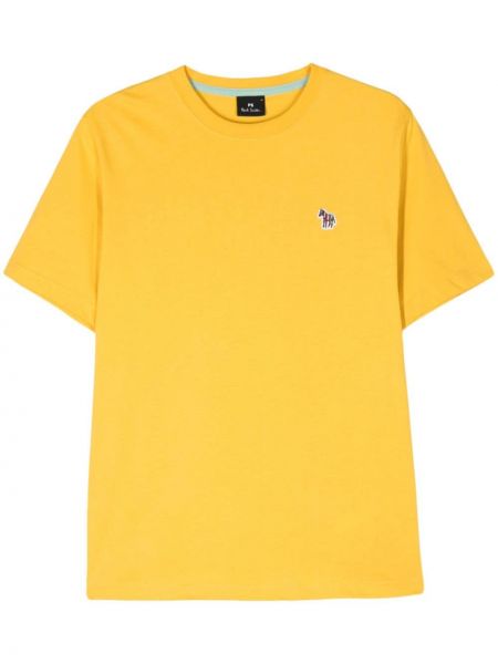 T-shirt di cotone zebrato Ps Paul Smith giallo
