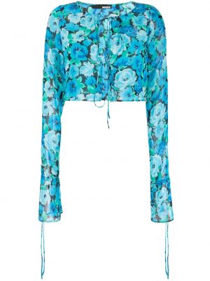 Bluza s cvetličnim vzorcem s potiskom Rotate modra