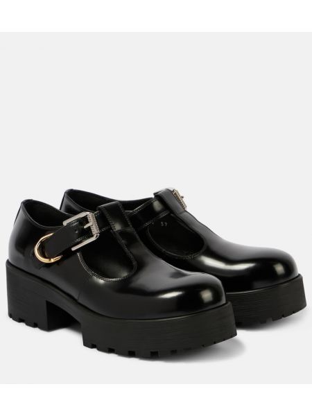 Kožni loaferice Givenchy crna