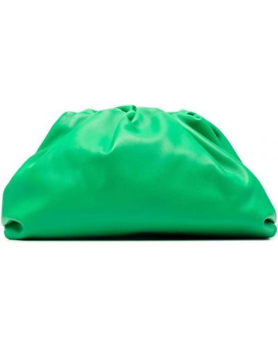 Kožna clutch torbica Bottega Veneta zelena