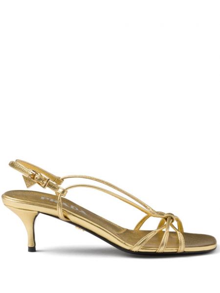 Leder sandale Prada gold