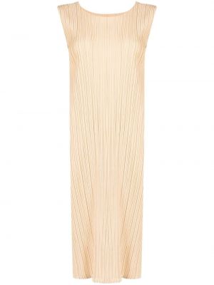Sukienka midi Pleats Please Issey Miyake - Pomarańczowy