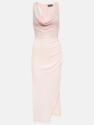 Sukienka midi z kryształkami David Koma różowa