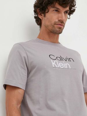 Pamut póló Calvin Klein szürke