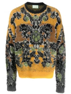 Жакардов пуловер Aries жълто