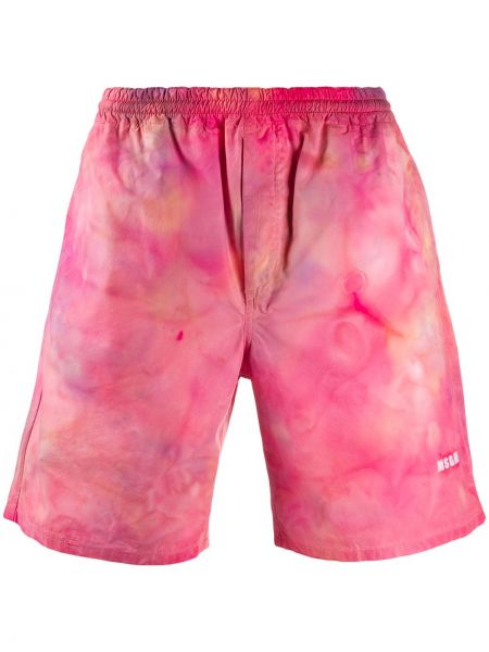Pantalones cortos deportivos con estampado tie dye Msgm rosa