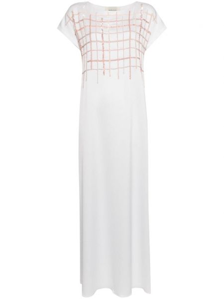 Μάξι φόρεμα με αφηρημένο print Shatha Essa λευκό