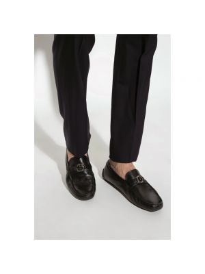 Loafers de cuero Giorgio Armani negro