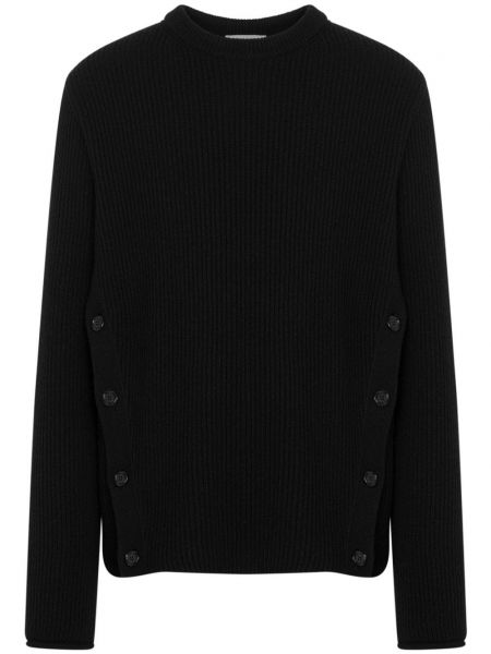 Vlnený sveter Moschino čierna