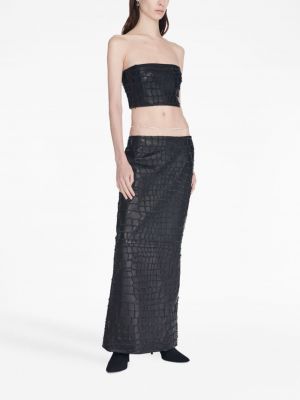 Kožená sukně s hadím vzorem Dion Lee černé