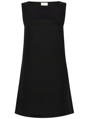 Lněné mini šaty Posse černé