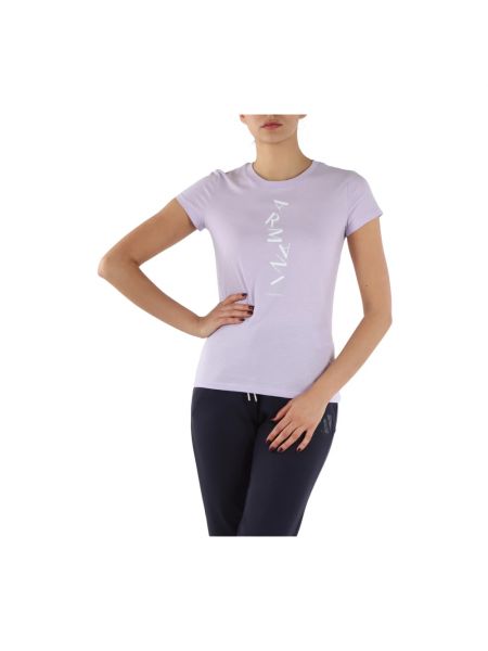 Camiseta slim fit de algodón Armani Exchange violeta