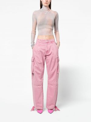 Spodnie cargo Moschino Jeans różowe