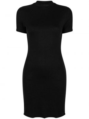 Viskózové mini šaty se stojáčkem s krátkými rukávy Twenty Montreal - černá